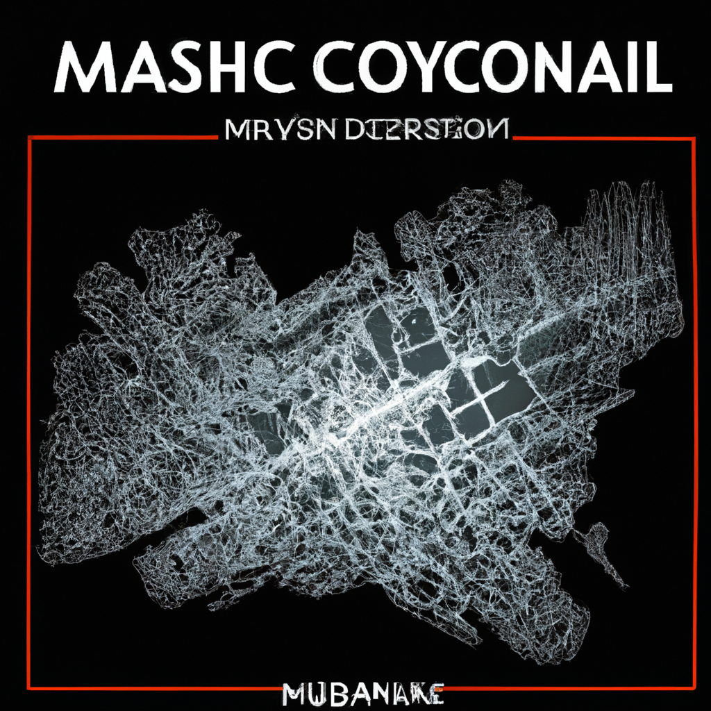 Схематичная топографическая карта центра Москвы с пометкой офиса, минималистичная и чистая визуализация